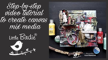 Step-by-step video tutorial to create canvas mix media