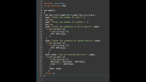 division of two matrix in c++ #shorts