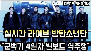[방탄소년단] 실시간 라이브 군백기 4일차 빌보드 역주행  (BTS is climbing Billboard chart even serving in the military)