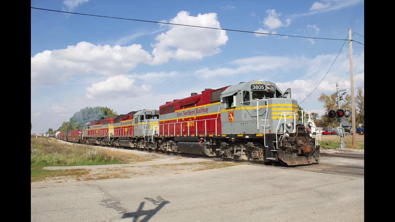 Iowa Northern Railroad & UP Welded Rail Train At Manly Iowa YouTube