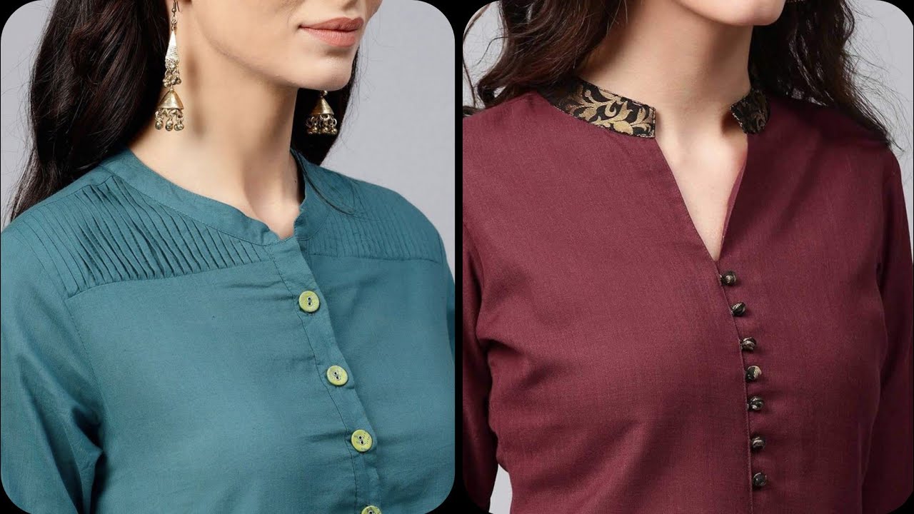 Buy Lucknowi noor Chikan Kurti Chikan Kurti for Women Cotton/Full  Sleeves/Medium Size/Beautiful Neck Design Embroidery. (Maroon) at Amazon.in