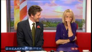 Louise Minchin cracks up at Charlie's pronunciation of 'Diplodocus' (Breakfast, 31.10.13)