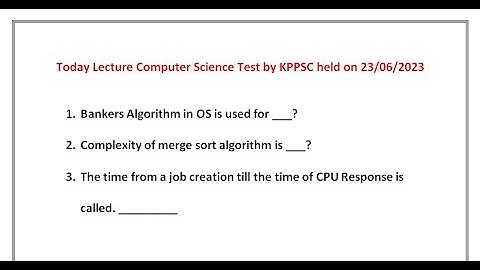 Lecturer Computer Science Test by KPPSC || Today test for lecturer computer science
