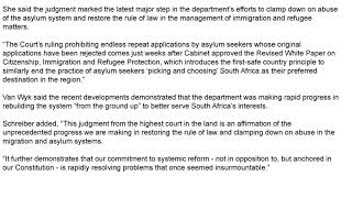 samigration com   Repeat asylum applications not permitted in South Africa