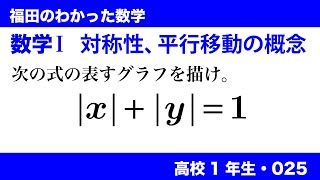 福田のわかった数学〜高校１年生025〜グラフの対称性と平行移動の概念