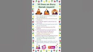 10 lines on Guru Nanak Jayanti | Essay on Guru Nanak Jayanti | Guru Nanak Jayanti Sikh Festival