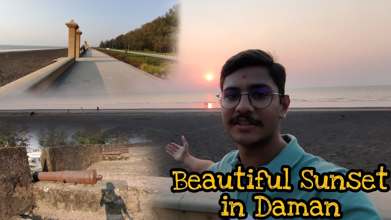 Jampor Enjoying sunset🌇 View on Jampor Beach 🏖️(Daman) | Daman Fort | # ...
