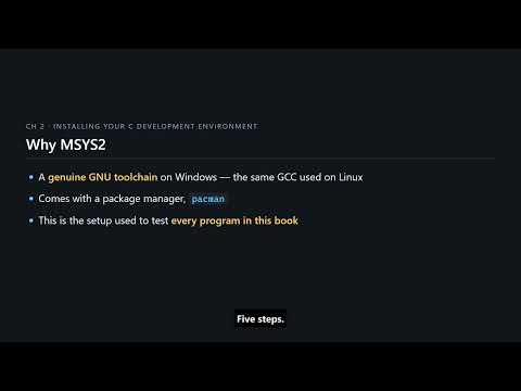 C Programming #05 — Windows Setup: MSYS2 and GCC (Recommended)