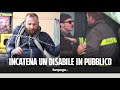 Incatena un disabile davanti al supermercato, le reazioni dei passanti [Esperimento sociale]