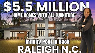 $5.5 Million | Home Comes With All Furniture | Golf Course View | Model Home Tour | Raleigh NC