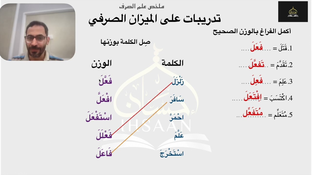 ٥-  تدريبات الميزان الصرفي