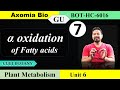 α oxidation of Fatty acid| Lipid metabolism|CUET PG| Bsc Botany|6th sem| Dr. Rajib Borah| Axomia Bio