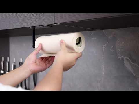 YIGII Paper Towel Holder Under Cabinet Mount - Self Adhesive Paper