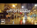 [4K] Rainy Day in Downtown Chicago, Wabash Avenue, State Street, Dearborn Street, Rain & City Sounds