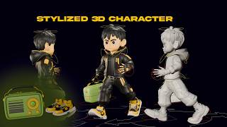 Working on a stylized 3D character in Blender