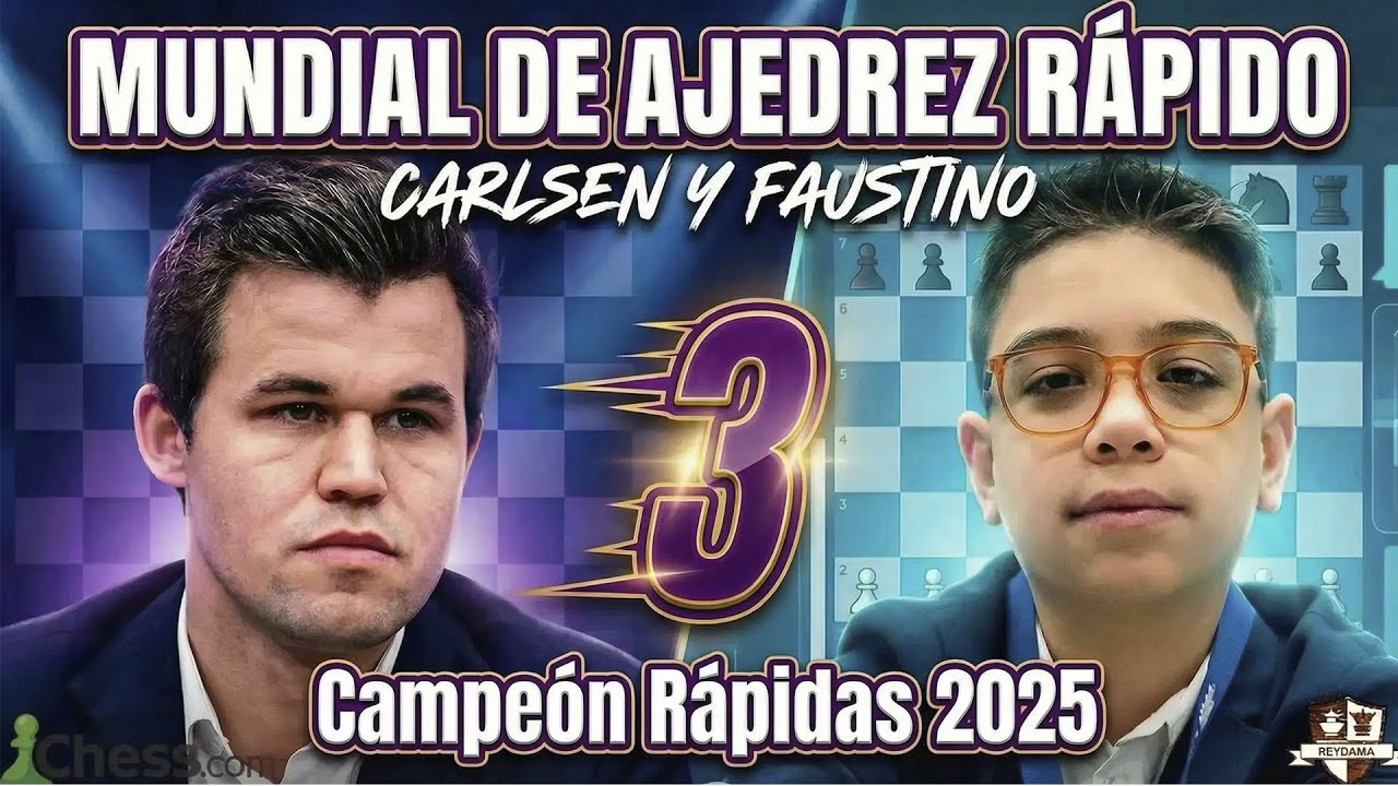 Magnus Carlsen y Faustino Oro! Tenemos el Campeón del Mundo de Ajedrez Rápido 2025 (Resumen 3)