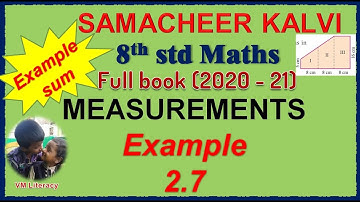 TN 8th maths full book / Measurements / Example sum 2.7 / samacheer kalvi 2020-21