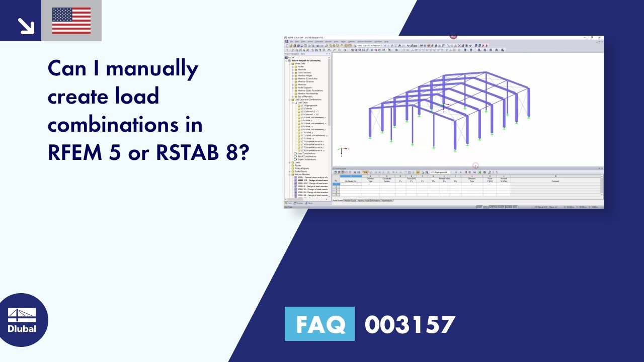 [EN] FAQ 003157 Can I manually create load combinations in RFEM 5 or