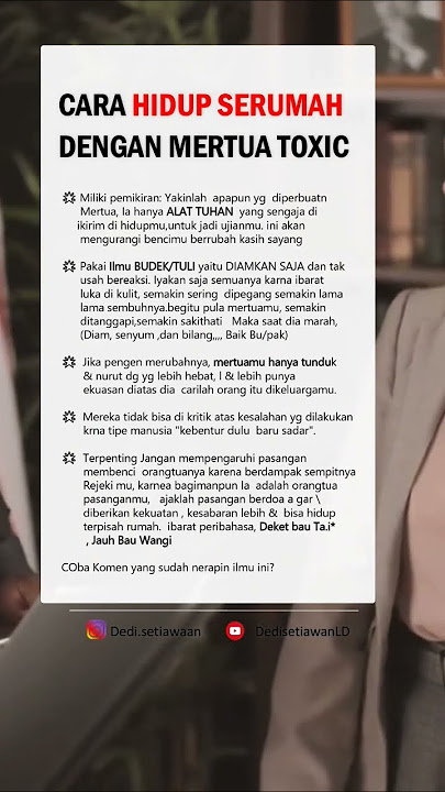 CARA HIDUP SERUMAH DENGAN MERTUA TOXIC #mertua #toxic