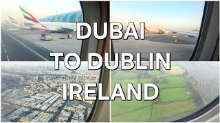 Emirates Flight Departure from Dubai to Dublin Ireland - Boeing 777-300 Departed on Time