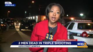 Two men dead, one injured after Norfolk triple shooting