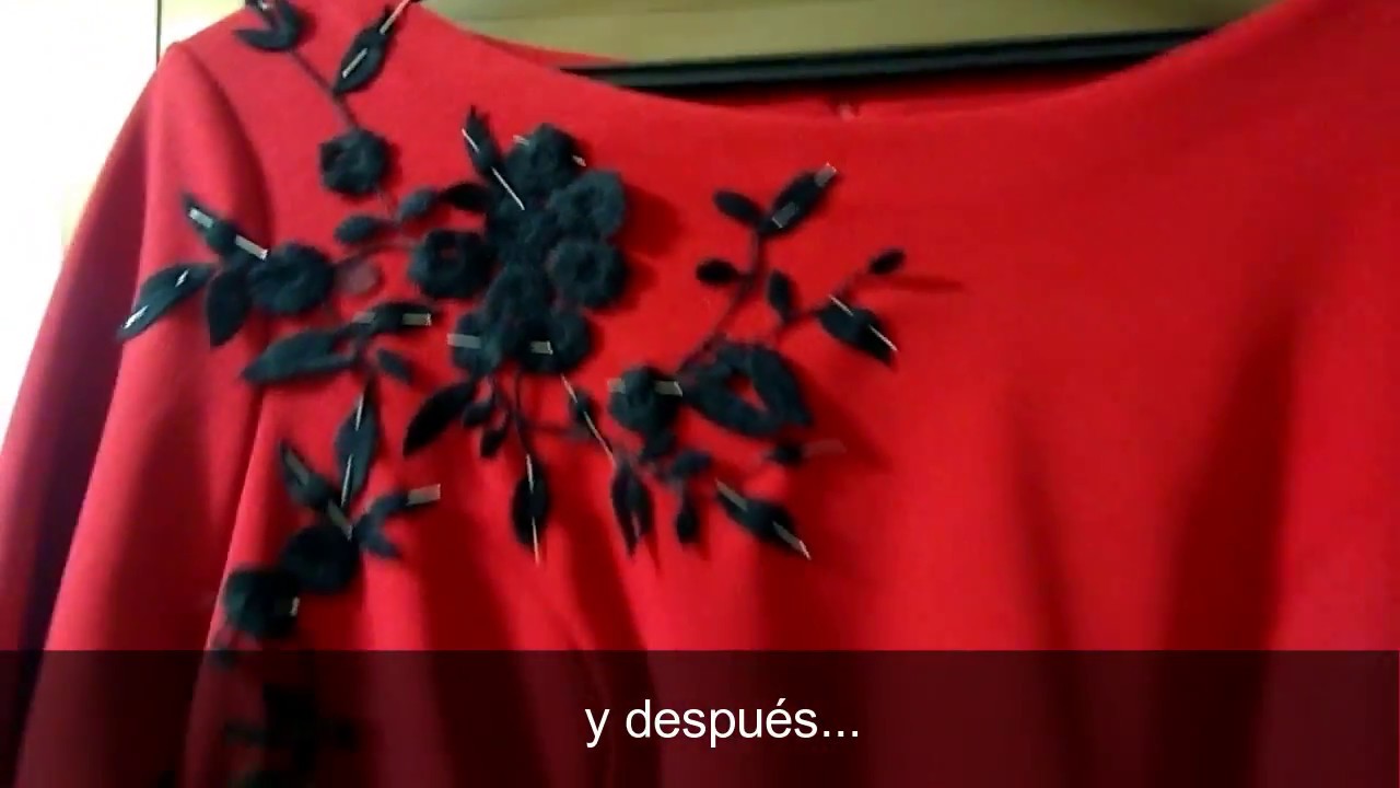 Cómo coser un bordado en un vestido [ENTOLADO](1ª parte) - YouTube