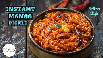 INSTANT MANGO PICKLE RECIPE ANDHRA STYLE - GRATED MANGO PICKLE | MANGO THOKKU PICKLE