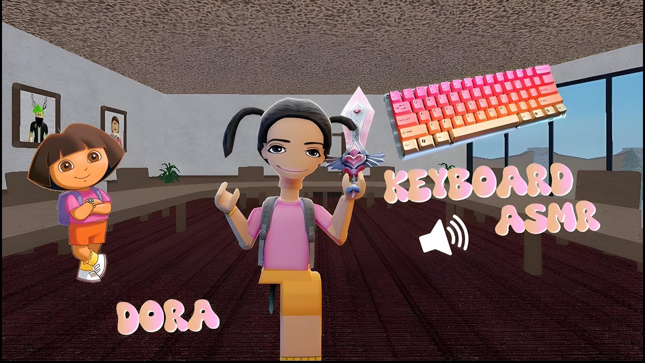 PLAYING MM2 AS DORA *Keyboard ASMR*