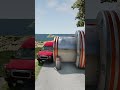 Cars & Ambulance Van vs Giant Pit Bollards Crash - BeamnG.drive