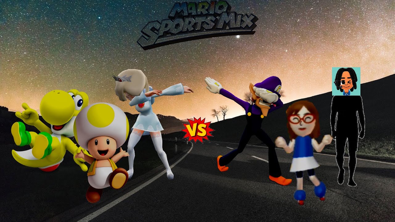 Mario Sports Mix - Hockey (3 players, Expert CPU) Exhibition Match 