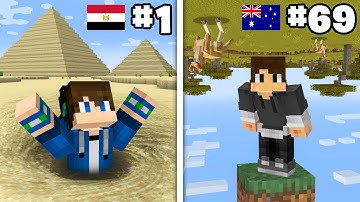 Surviving 100 Minecraft Countries in 24 Hours