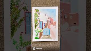 House on the streets of Greece watercolorpainting painting watercolor watercolorart  houseart