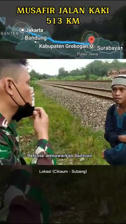 Reaksi tak terduga Musafir jalan kaki bertemu TNI di tengah rel KAI #shorts #musafir