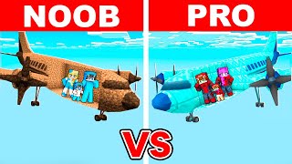 Casa en AVIÓN Reto de Familias NOOB vs PRO en Minecraft