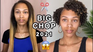 The Big Chop 2021 | Cutting Off My Color\/Heat Damaged Natural Hair after 6 Years