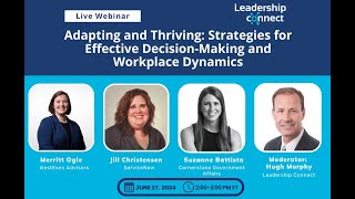 Webinar: Adapting and Thriving: Strategies for Effective Decision-Making and Workplace Dynamics
