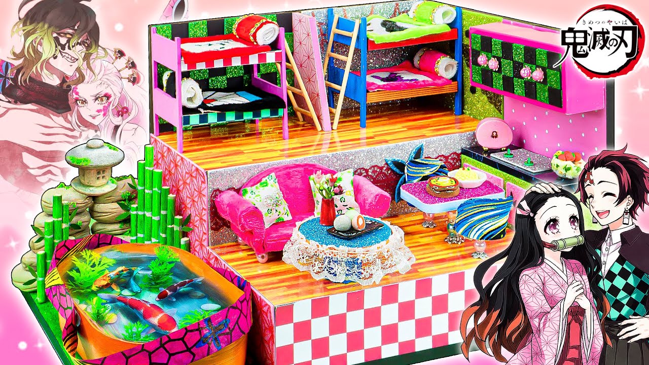 DIY Даки×Гьютаро 💥 Незуко×Тандзиро 😈 Даки плачет и появляется Гютаро 💦 Миниатюрный кукольный домик р