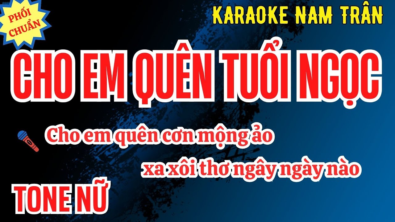 Karaoke Cho Em Quên Tuổi Ngọc Tone Nữ | Nam Trân