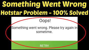 How To Fix Oops, Something Went Wrong || Please Try Again In Sometime Error On Hotstar