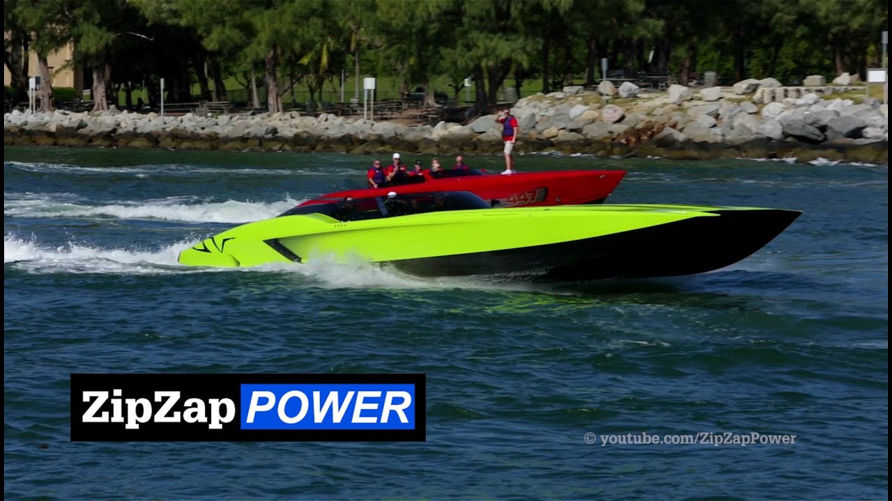 Green Lamborghini SV Boat MTI 52' Catamaran SuperVeloce 