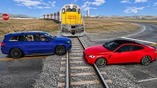 Cars vs Train Tracks Challenge #6 in BeamNG Drive! screenshot 2