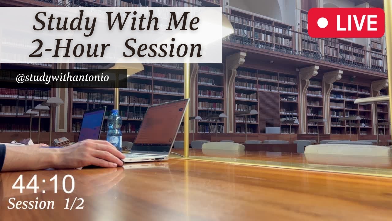 Study With Me In An Italian Library, 2-Hour LIVE Session - Study With Antonio, 50-10 Pomodoro