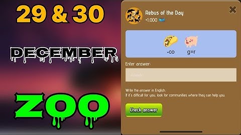 Zoo rebus of the day 29 & 30 December | Rebus of the day zoo | Rebus of the day code Zoo |  #zoo |