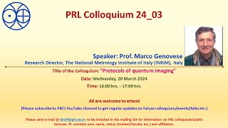 Information 24_03: PRL Colloquium, 20.03.2024, Prof. Marco Genovese Update