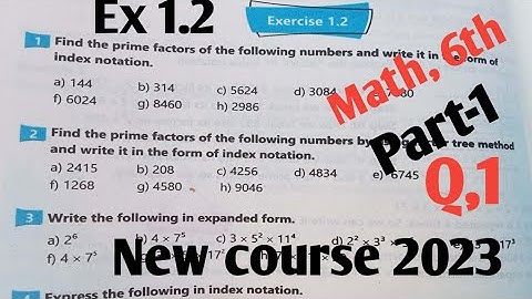 Exercise 1.2 Class 6th Maths kpk 2022| Class 6 Math Ex 1.2 New course 2023 PTB part-1 SNC