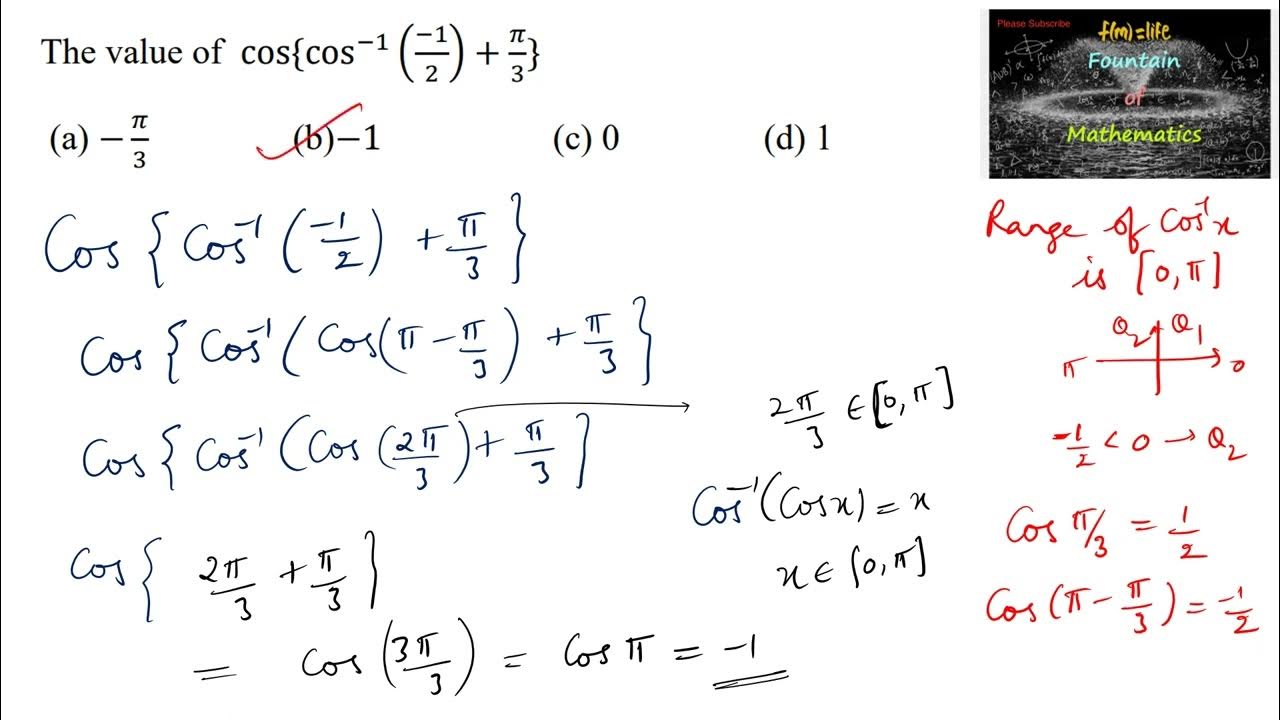Inverse Trigonometric Functions questions CBSE 12 MathsSahodaya