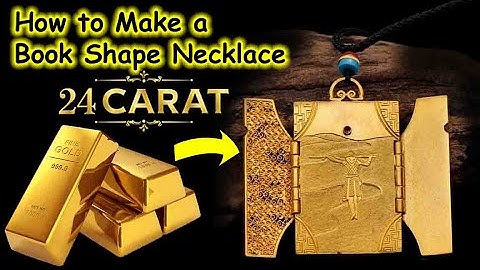 How to Make a Book Shape Necklace with 24k Pure Gold - Beads Jewelry Making