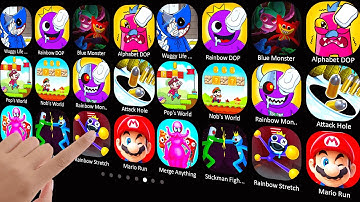 Wuggy Life Story,  Rainbow DOP - Delete One Part, Blue Monster Escape, Alphabet DOP: Delete Puzzle