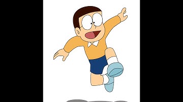 how to draw nobita using coreldraw from pencil sketch