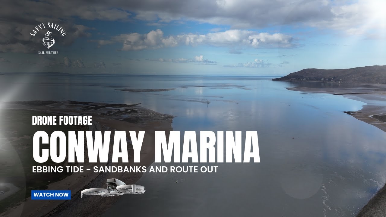 Conwy Estuary Sandbanks and Perch Drone Footage - Falling Tide Early 2025